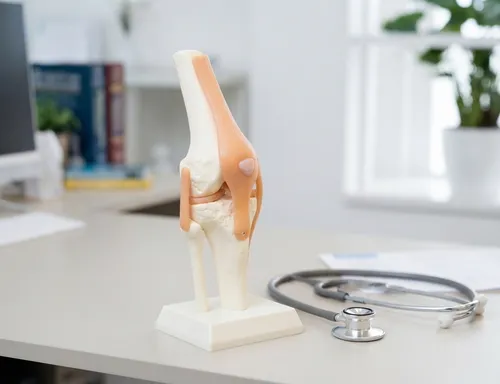 Modelo anatômico da articulação do joelho e diagnóstico ortopédico